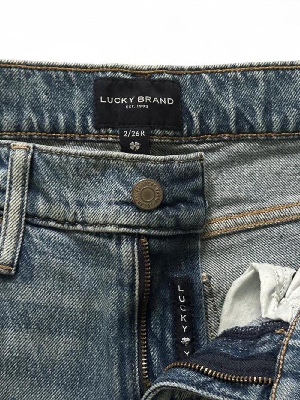 Lucky Brand blue jeans with distressed detailing - Picture 2 of 3